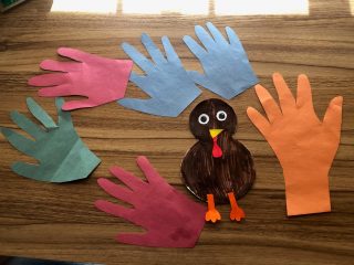 Handprint turkey craft materials