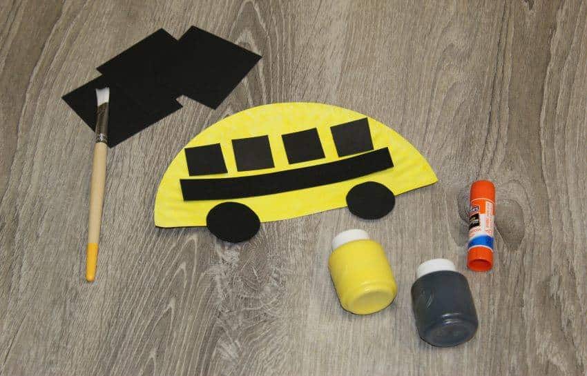 school bus craft project materials