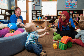 teaching toddlers at New Horizon Academy