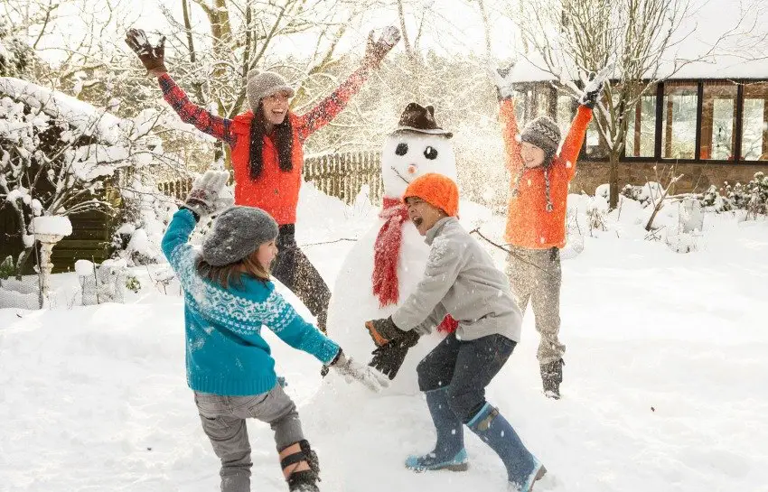 kids playing in snow