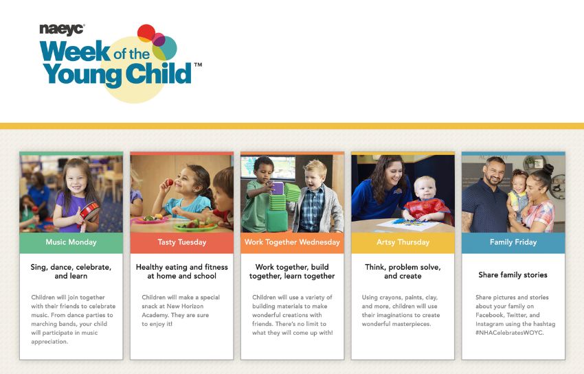 NAEYC's Week of the Young Child calendar