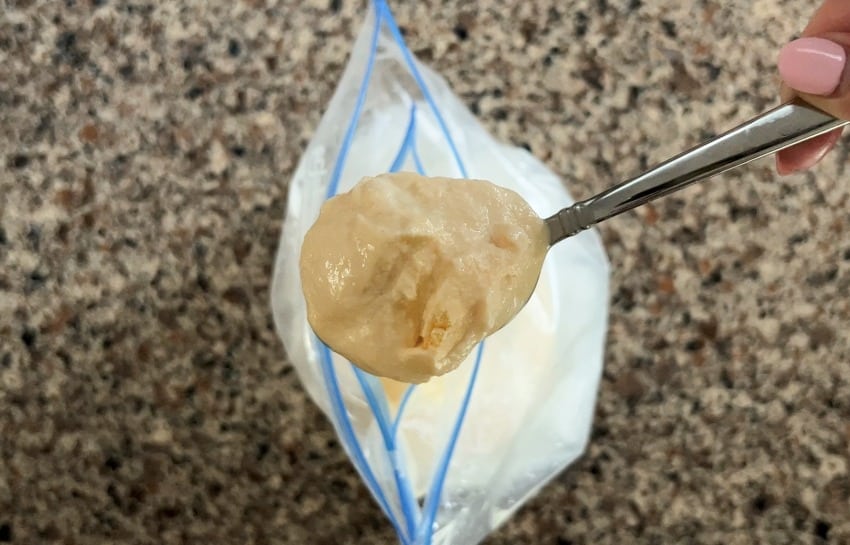 ice cream on a spoon