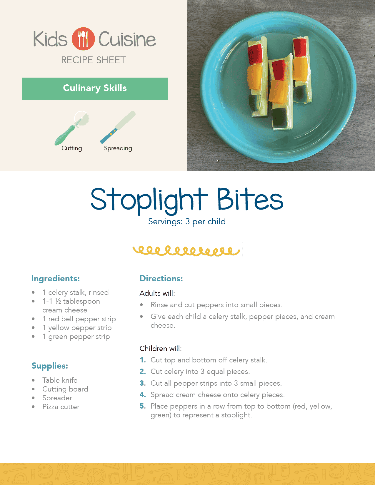 Stoplight Bites Recipe Sheet New Horizon Academy