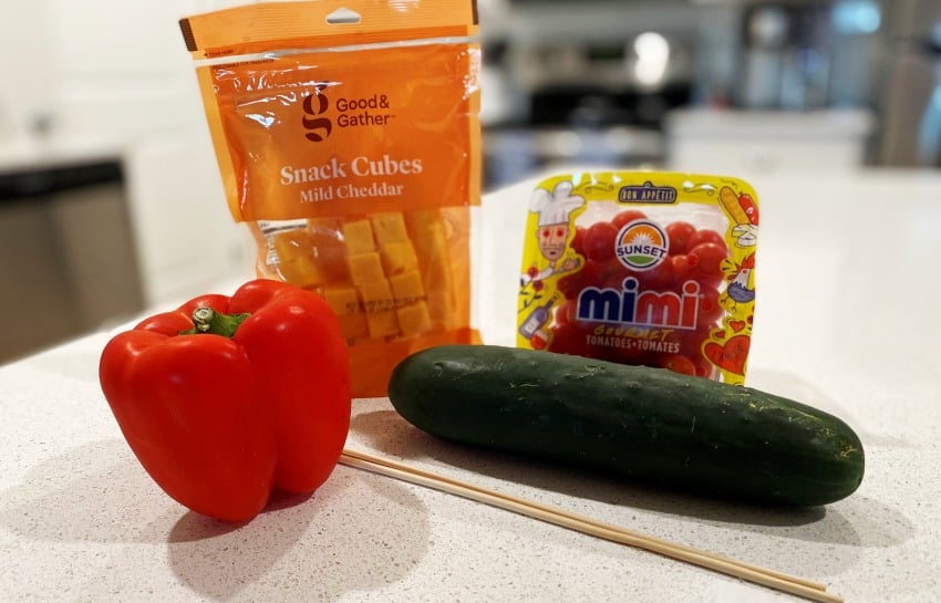 ingredients for cheese kabobs
