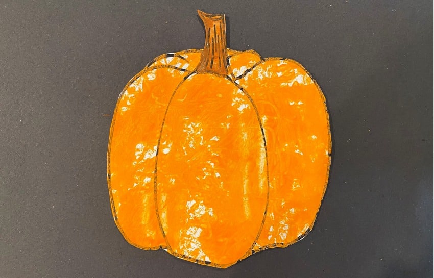 pumpkin marble painting