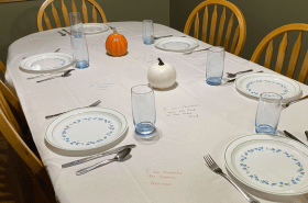 tablecloth of gratitude for thanksgiving
