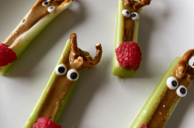 peanut butter reindeer celery stick snacks