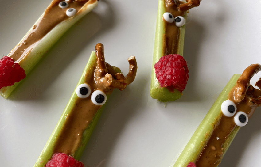 peanut butter reindeer celery stick snacks