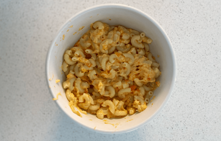 Bowl of hidden vegetable macaroni and cheese