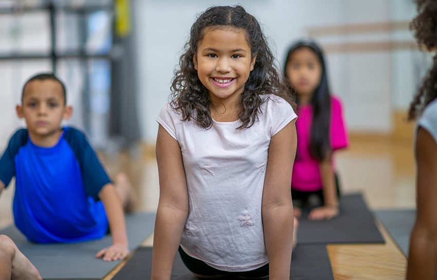 Children stretching