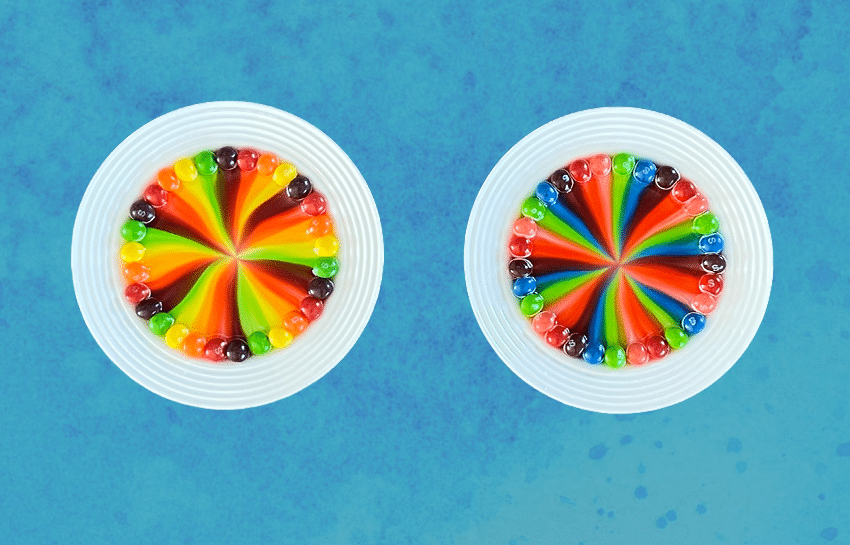 rainbow skittles kids steam activity