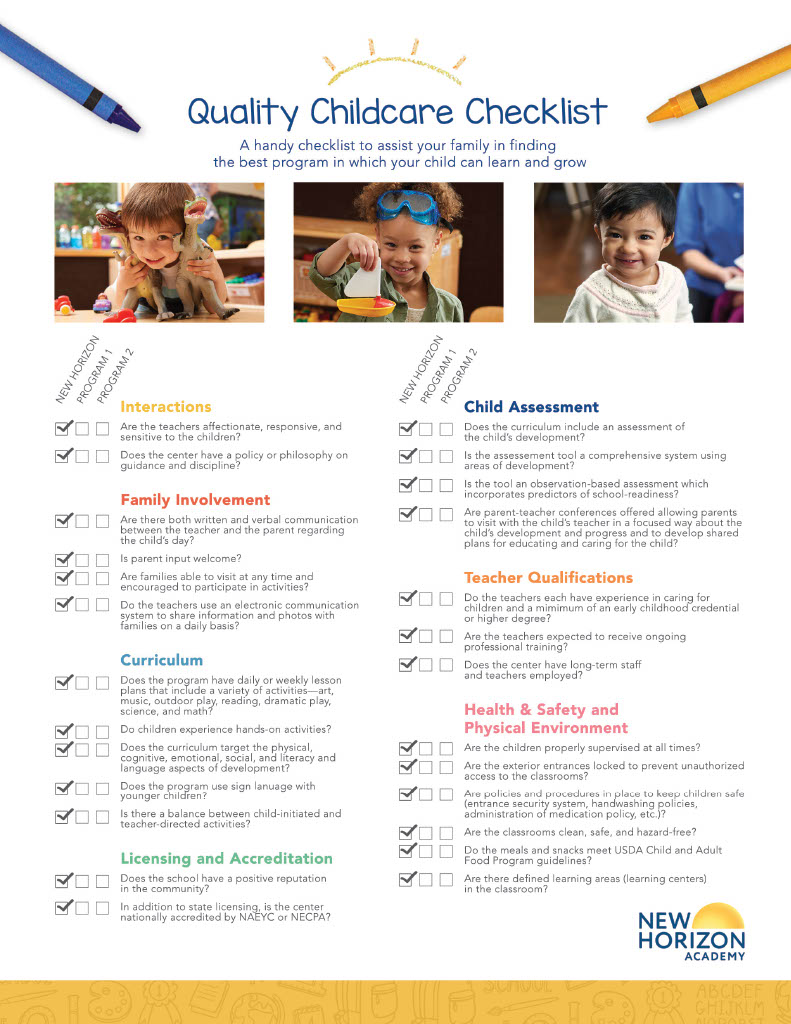 Quality Childcare Checklist: a handy checklist to assist your family in finding the best daycare program in which your child can learn and grow