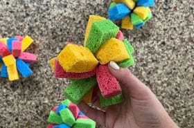 homemade DIY colorful sponge water balls