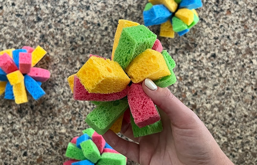 homemade DIY colorful sponge water balls