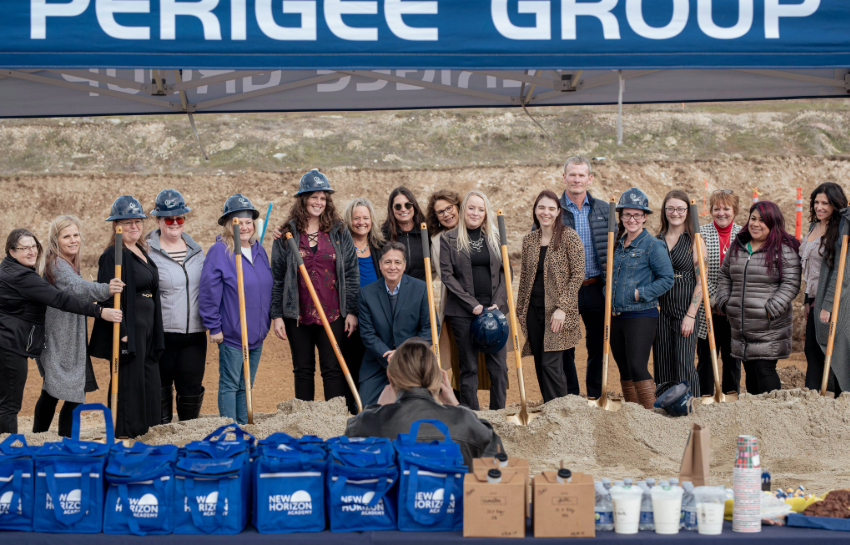 New Horizon Academy Idaho team at new South Meridian school construction site 