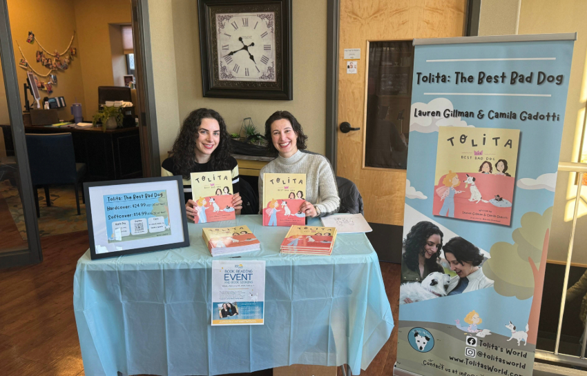 Authors of "Tolita: The Best Bad Dog" at book reading event at St. Paul New Horizon Academy daycare