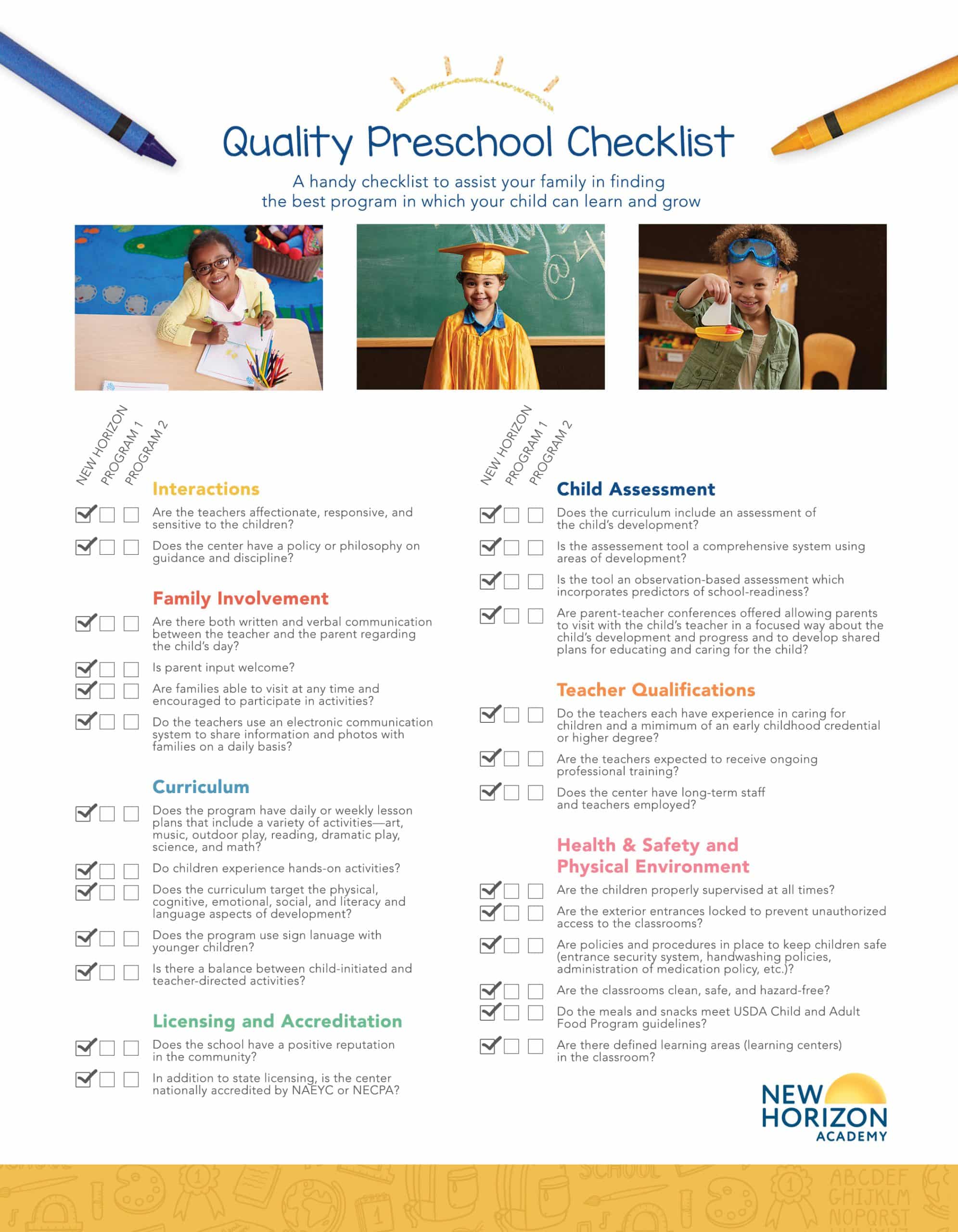 Quality Preschool Checklist
